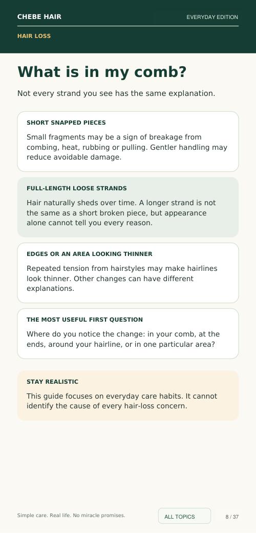 Actual page from the Chebe Hair toolkit: What is in my comb?